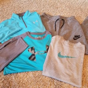 Boys Large Blue/Gray Under Armour Nike Lot